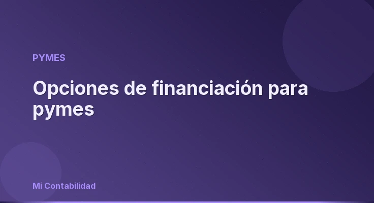 Opciones de financiación para pymes