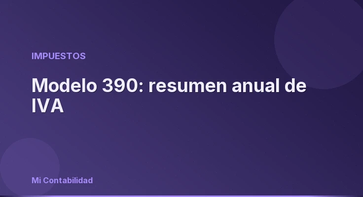 Modelo 390: resumen anual de IVA