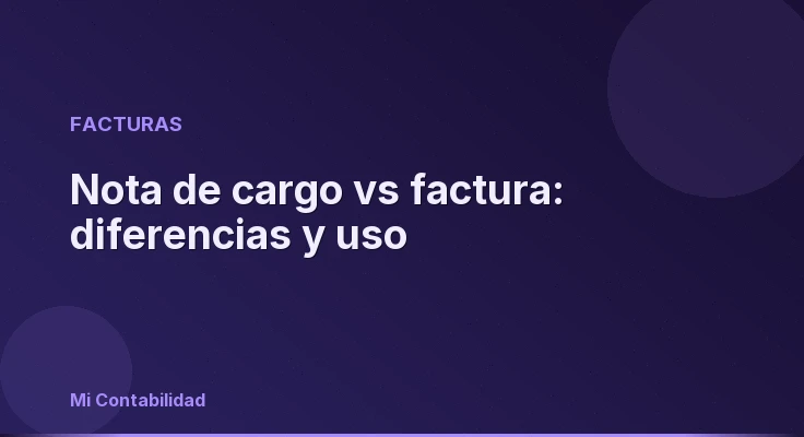 Nota de cargo vs factura: diferencias y uso