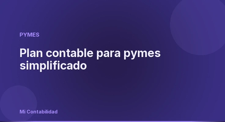 Plan contable para pymes simplificado