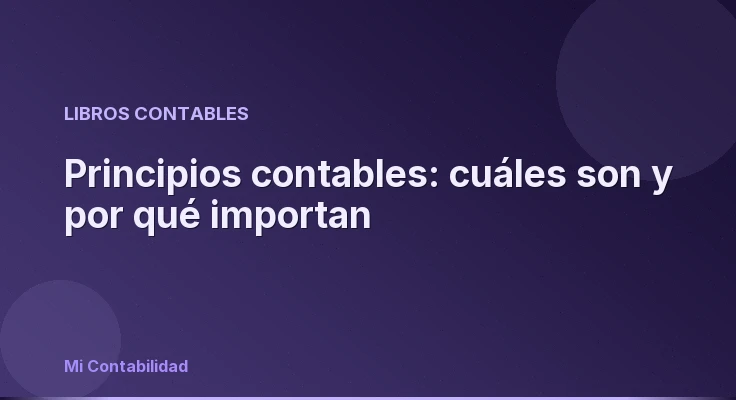 Principios contables: cuáles son y por qué importan