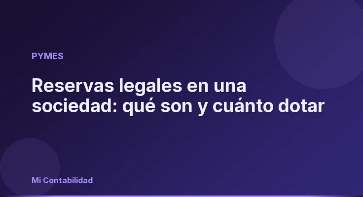 Reservas legales en una sociedad: qué son y cuánto dotar