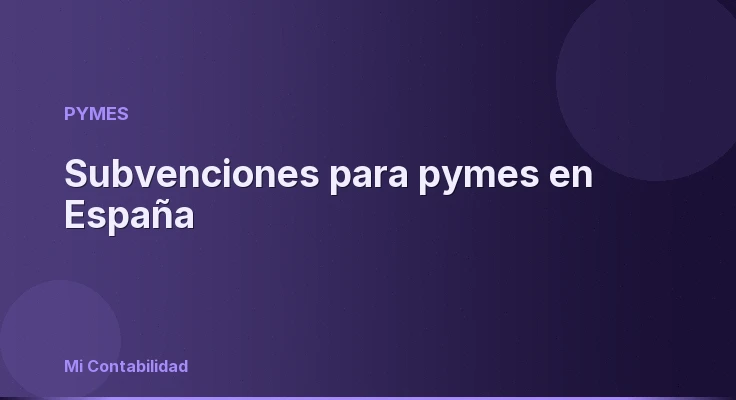 Subvenciones para pymes en España